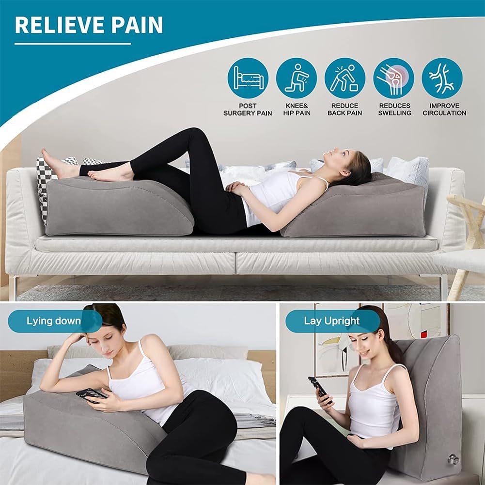Adjustable PVC Inflatable Leg Pillow for Circulation and Elevation - Dual-Use for Home and Travel