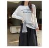 Women's European Style Long Sleeve Loose-Fit Letter Print T-Shirt, American Retro Slim Base Layer