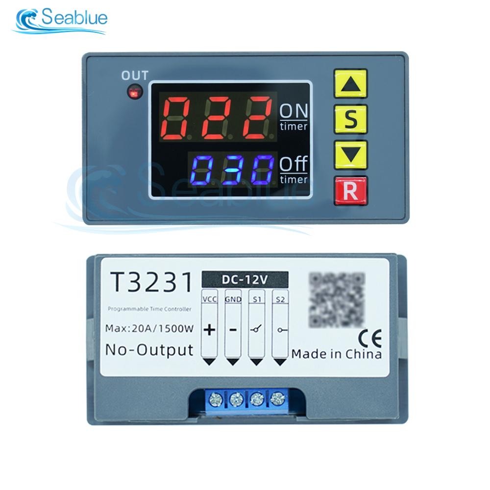 

T3231 Циклічний реле часу затримки DC 12V 24V AC 110V-220V Перемикач керування таймером Регульований цифровий реле часу Заміна T3230 DC 12V