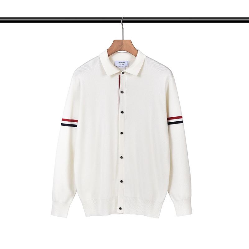 BROWIN2025 Autumn Lapel Striped Wool Sweater - Korean Style Casual Knitwear