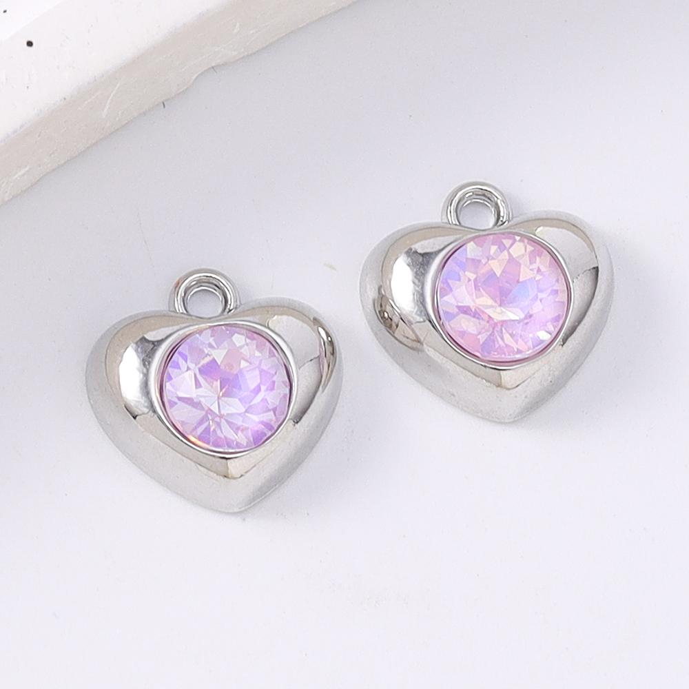 5pcs Exquistite Crystal Zircon Love Heart Charms Pendants for Making Necklace Earrings Bracelet DIY Handmade Jewelry Accessories