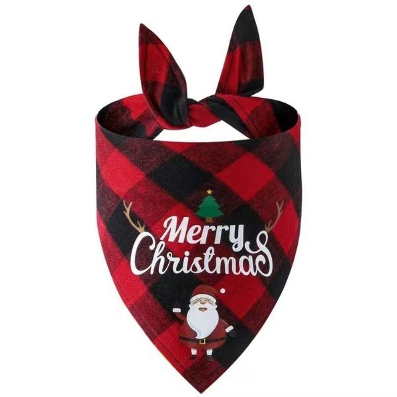 Christmas Wrapped Pet Small Medium and Large Dogs Cats Teddy Triangle Towel Mouth Scarf