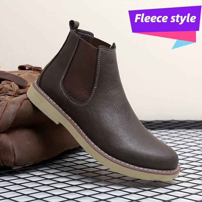 Men's Genuine Leather Chelsea Boots, High-quality Retro Casual Shoes, Comfortable Denim Boots, Street Winter Boots, Large Size48