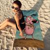 Cartoons C-Courage The Cowardly Dog Bath Towel Microfiber Soft Water Absorbing Breathable For Girl Kids Decorative Beach Towel