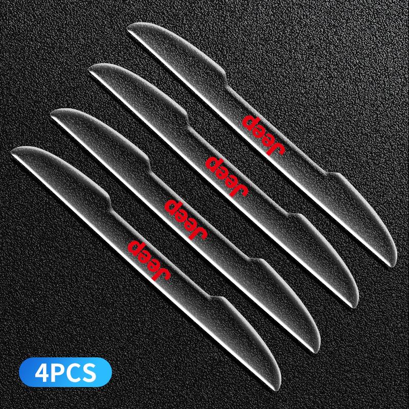 4PC Car door anti-collision strip decoration Edge Bumper Protective Stickers For Jeep Wrangler Grand Cherokee Compass Renegade Cherokee Gladiator