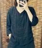 Women's Loose Cotton-Linen Cardigan Top with 3/4 Sleeves