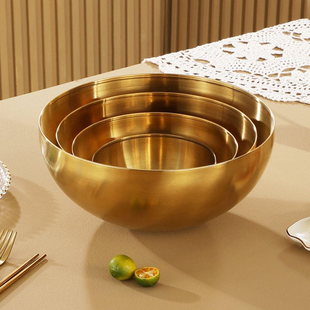 1Pcs Food Container Mixing Salad Bowl Dining Utensils Tableware Dish Stainless Steel Bowl