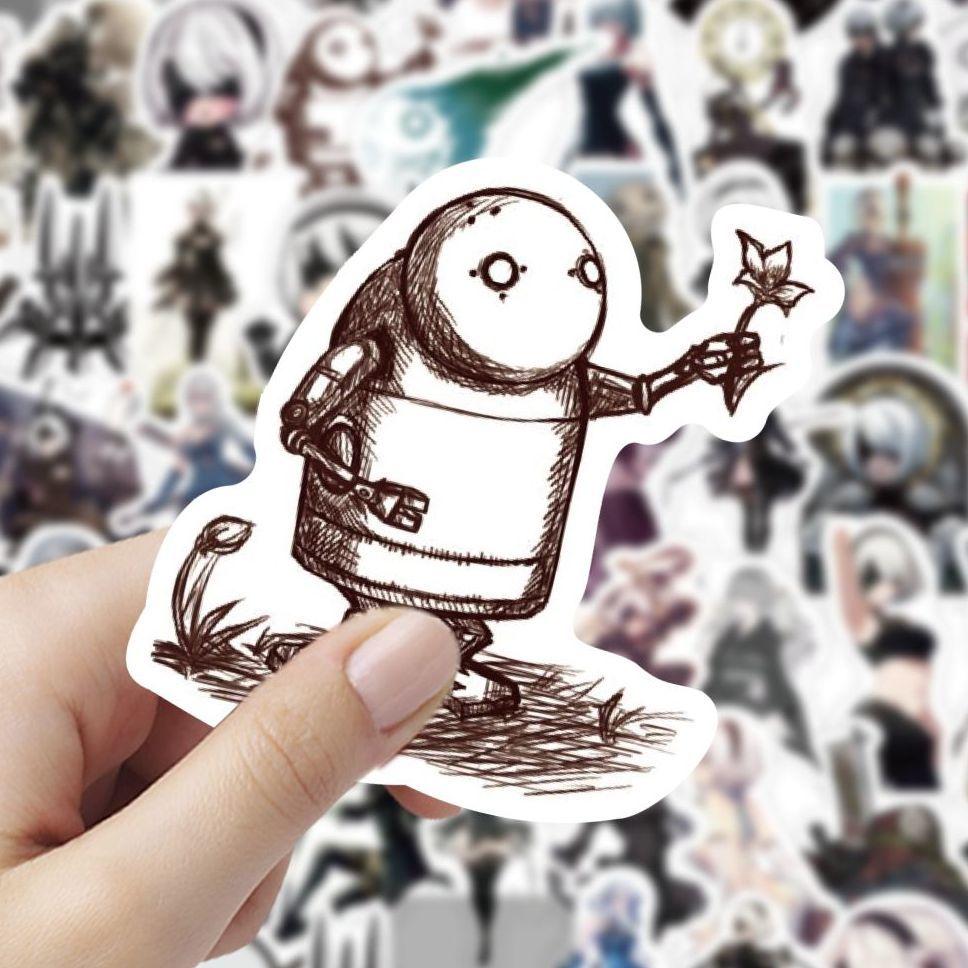 NieR:Automata Colorful Stickers, 60 Pieces (not Repeated), Waterproof and Sunscreen.