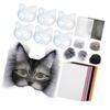 Unpainted Masquerades Mask Cats Face Mask for Halloween Including Furry Fabric Trim Net Cloth Adhesive Fabric