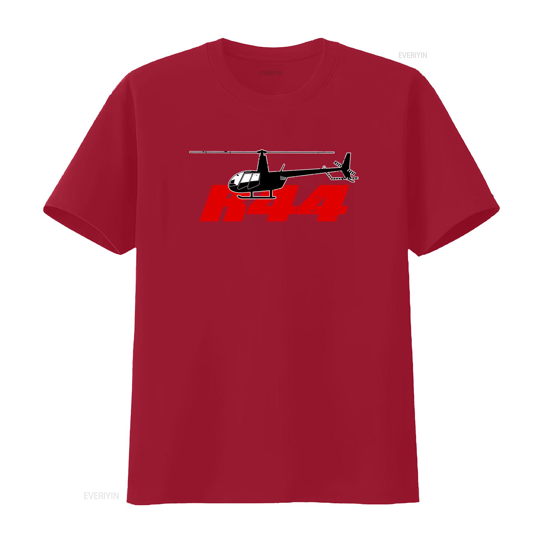 R44 Helicopter Pilot Aviation T Shirt For Cool Print  vintage Washed Stylish Breathable Versatile fashion streetwear graphic S