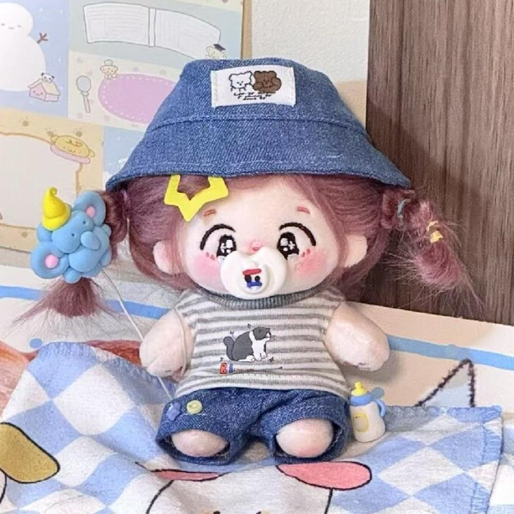 1 set Summer Set 20cm Cotton Doll's Clothes Cowboy Hat 10cm Doll Clothes  Children's Gift