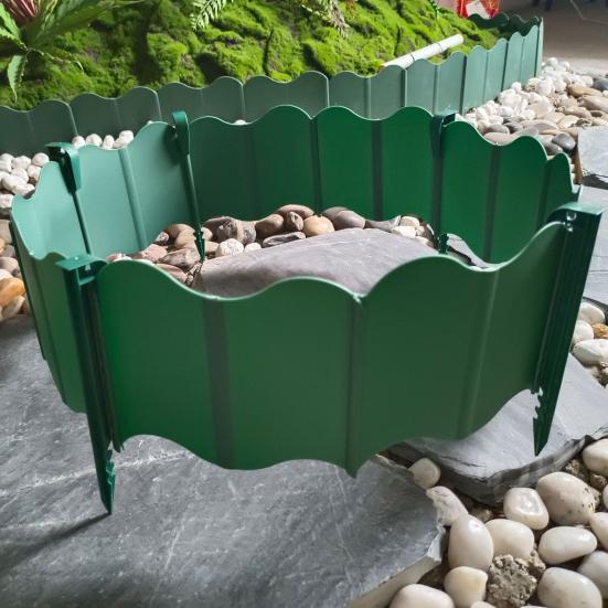 Garden Edging Border No-Dig Design Landscaping Edging Interlocking Plastic Edging Panels with Stakes for Lawn Flower Bed Fence Borders