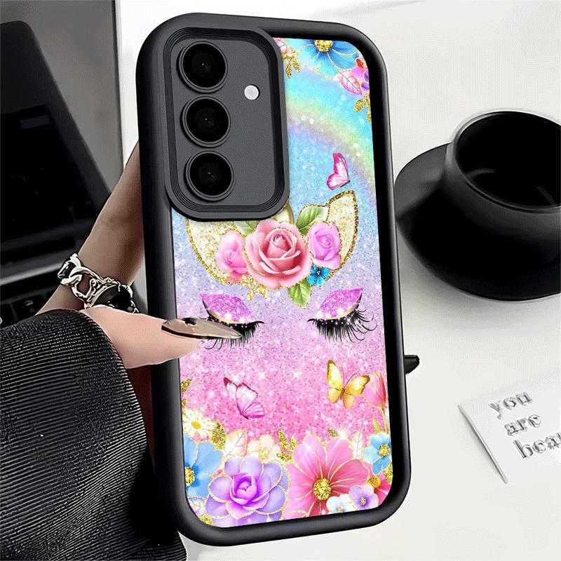 Phone Case for Samsung Galaxy A17 A16 A15 A14 A13 Pink Unicorn Rainbow A56 A36 A26 A55 A35 A25 A54 A34 A24 A53 A33 A23 A07 A06