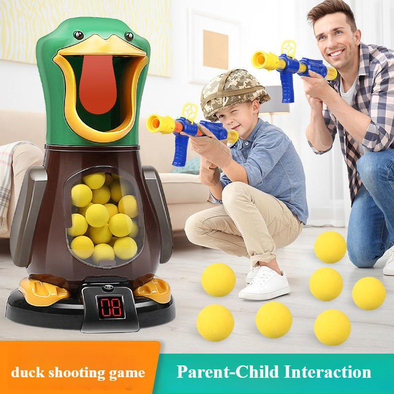 Hungry Shooting Duck Toys Air-Powered Soft Bullet Gun Electronic Scoring Hit Sound Effects Funny Battle Games Kids Toys Gifts