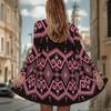 Women's Retro Kilim Motif 3D Print Long Sleeve Open Front Cardigan, Casual Loose Fit Lightweight Street Style Outerwear