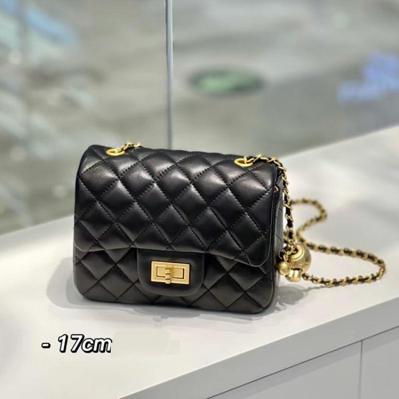 

Xiaoxiangfeng Square Chubby Golden Ball женская сумка из овчины маленькая квадратная сумка с цепочкой через плечо женская 17x7x13cm чёрный