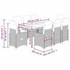 VidaXL Ensemble de bistro de jardin 9 pcs coussins gris poly rotin 3277038