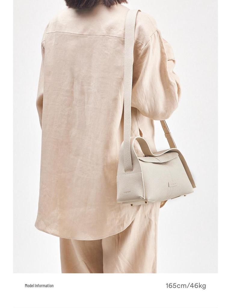 Yamashita Ear-Hanging Genuine Leather Womens Hobo Bag - Versatile Simple Handbag, Shoulder & Crossbody Bag for Commuting