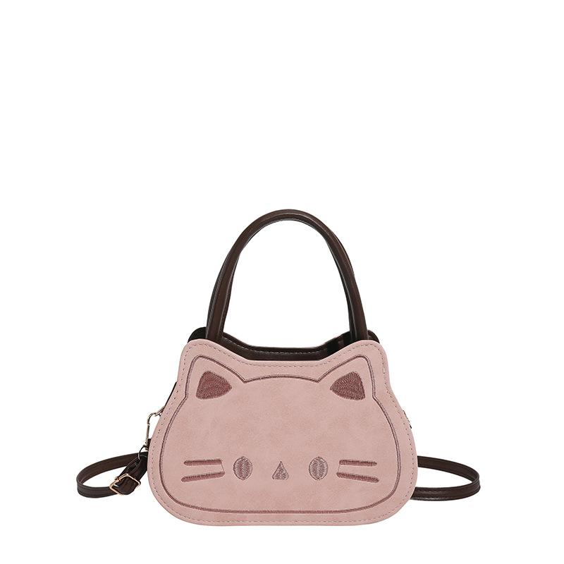 

New cute cat, small, fashionable and versatile, trendy simple and highend girl single shoulder crossbody handbag розовый