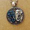 Fashionable New Retro Hip-Hop Animal Elephant Men's Alloy Round Glass Keychain Accessories