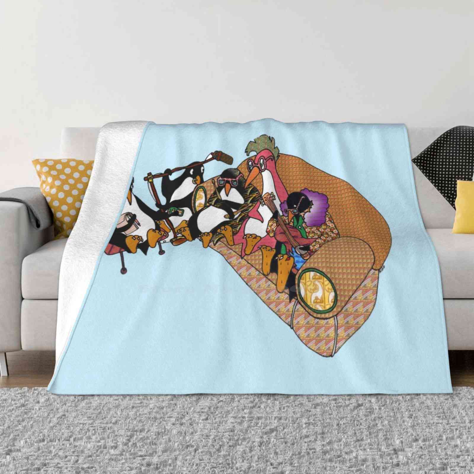 Couch Surfing Soft Warm Light Thin Blanket Whrb Radio Couch College Penguin 30x40in