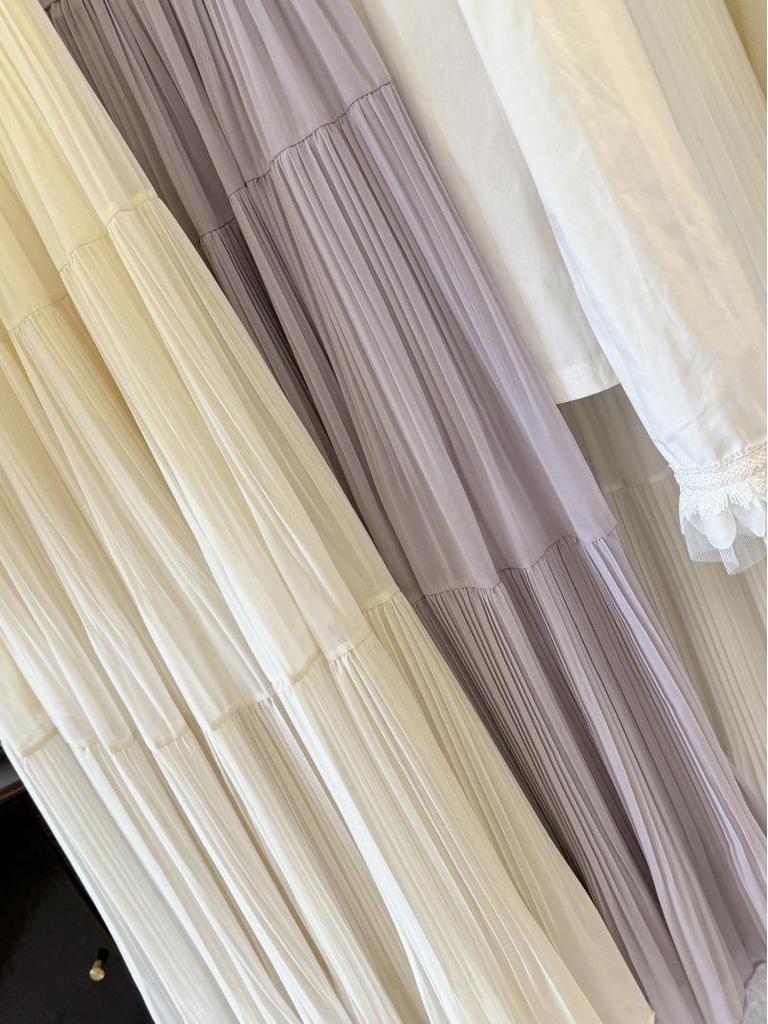 French Retro Elegant High-Waist Chiffon Midi Skirt