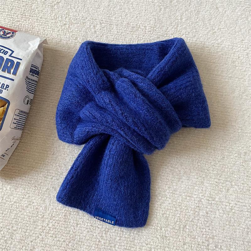 Neutral Short Solid Color Knitted Scarf Lazy Letter Autumn And Winter Warm Neck Protection Men And Women Mountaineering Scarf