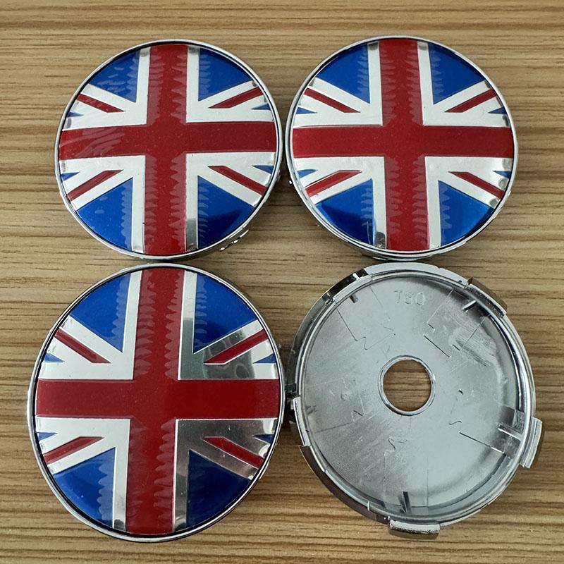 4pcs 56mm 60mmUniversal Car Wheel Center Cover Hub Cap Union Jack Badge Sticker Replacement