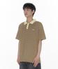 AMES-WORLDWIDE Basic Stripe Collar Tee Brown