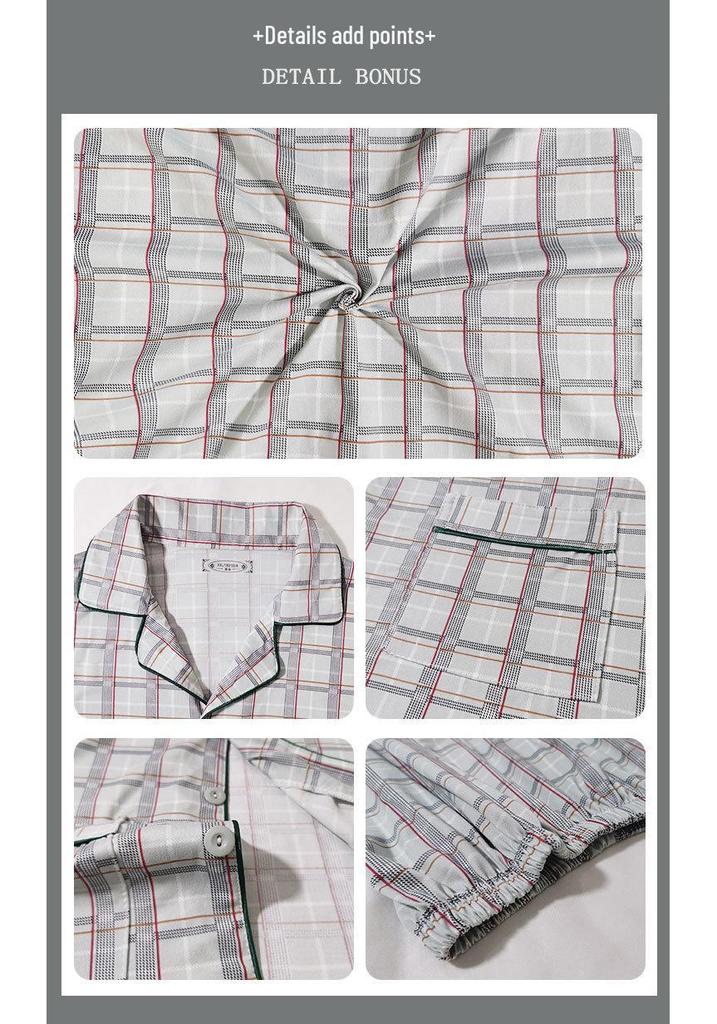 Men's Casual Long Sleeve Cardigan Pajama Set - Spring/Autumn, Plus Size, Youth to Middle-Aged