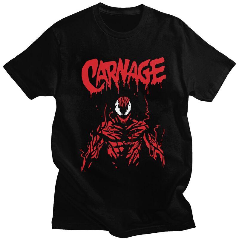 Pánská trička s vlastním potiskem Venom Carnage s krátkým rukávem, módní klasické tričko slim fit ze 100% bavlny