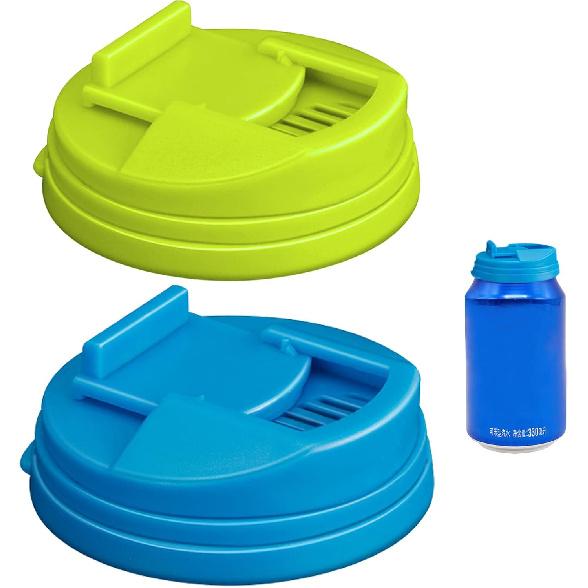 4 Pack Soda Can Covers Beer Beverage Can Covers Reusable Leakproof Drink Can Lids Protector for Beer, Juice & Soft Drink Beverage (Blue & Yellow)