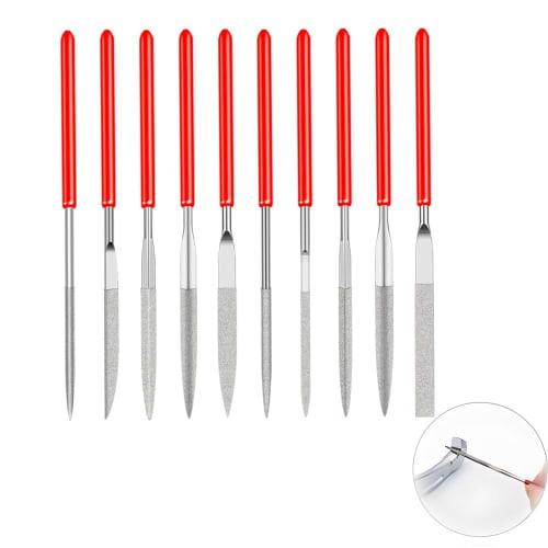 ZJYCLY Diamond File, Metal Rod, 10-Piece Set, 3*140mm, Precision Polishing Set for DIY Metal Polishing, for Woodworking and Ironworking