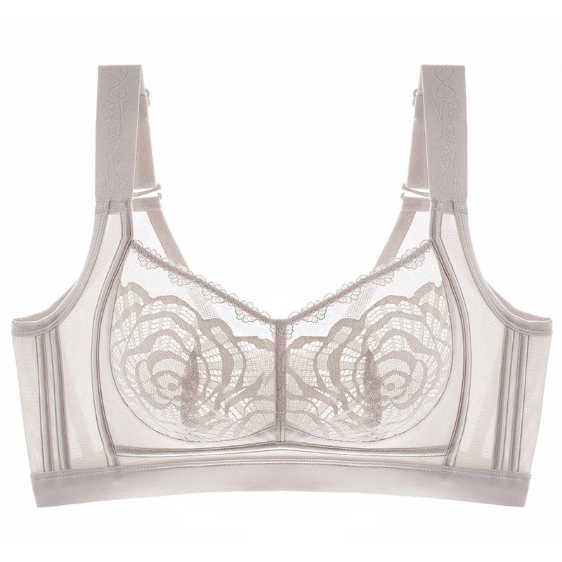 

Plus-size Women s Full-cup Lightweight Bra for Summer To Cover and Support Breasts Preventing Sagging Without A Steel Band 44/100E