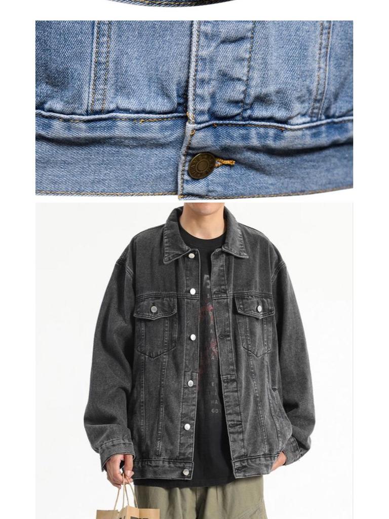 2026 Men's Denim Shirt Jacket: Casual Japanese Style for Spring, Autumn, Winter - Popular Youth Workwear