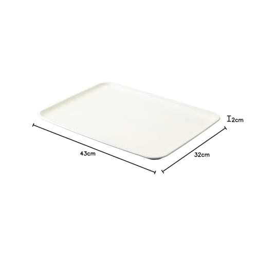 Asahi Koyo Antibacterial Rectangular White Tray, 43cm, Non-Slip, Stylish, 1 Tray