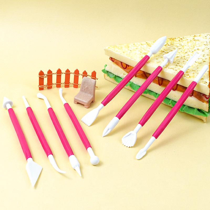 8-Piece Fondant Carving Set: Cake Knives, Embossing Pens, DIY Sugar Flower Shaping Tools