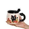 Kreative Katze Tasse mit Deckel Geschenk Trinkbecher Süße Hase Keramik Kaffeetasse Büro Wasserbecher