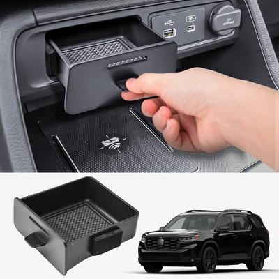 Center Console Drawer Storage Box Tray For 2024 2025 Honda Pilot/2026 Passport Gear Shift Middle Console Storage Organizer