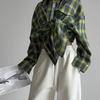Plaid Turn-Down Collar Loose Long-Sleeve Women's Shirt for Spring/Autumn 2025