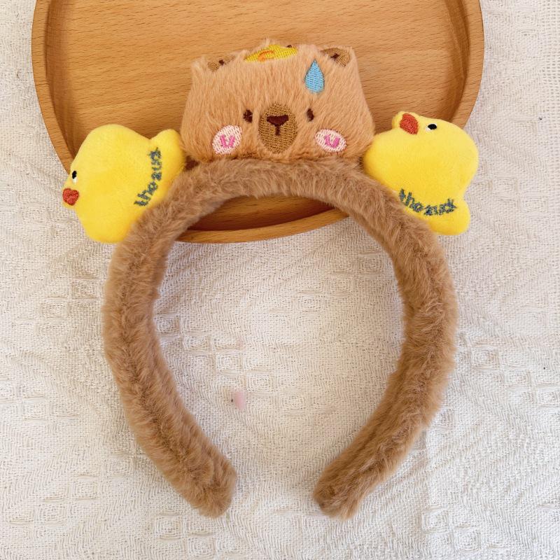 Cartoon Plush Headband: Cute Hair Accessory for Women & Kids, Perfect for Face Washing