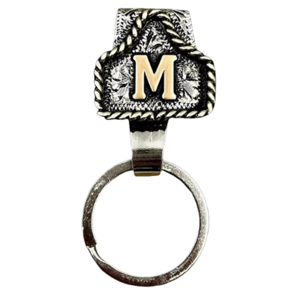 Western Cowboy Letter Keychain, Vintage Handmade Letter  Initial Keychain Clip, Personality Metal Key Chain For Belt