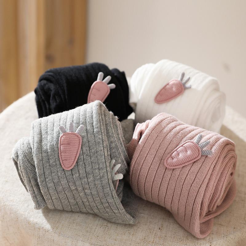Spring Cartoon Children's Breathable One-piece Leggings Double-needle Tights Infant Plush Doll Cute Baby Tights