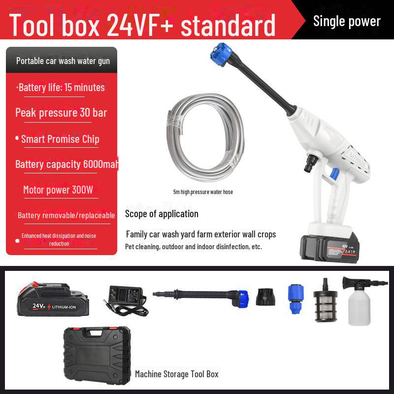 Cordless Electric High-Pressure Car Wash Gun with Rechargeable Battery