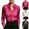 Women's Fashionable Color Versatile Loose Long Sleeved Button Up Shirt Top