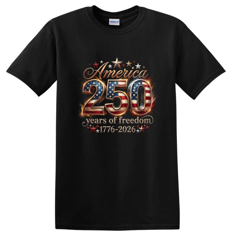 America 250 Years of Freedom 1776-2026 T Shirt for Independence Day Tee M