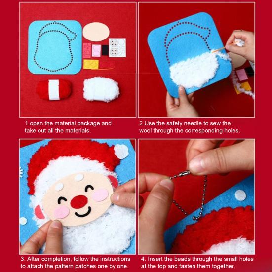 DIY Christmas Embroidery Kit for Beginners Cute Santa/Stocking/Gingerbread Sewing Projects Xmas