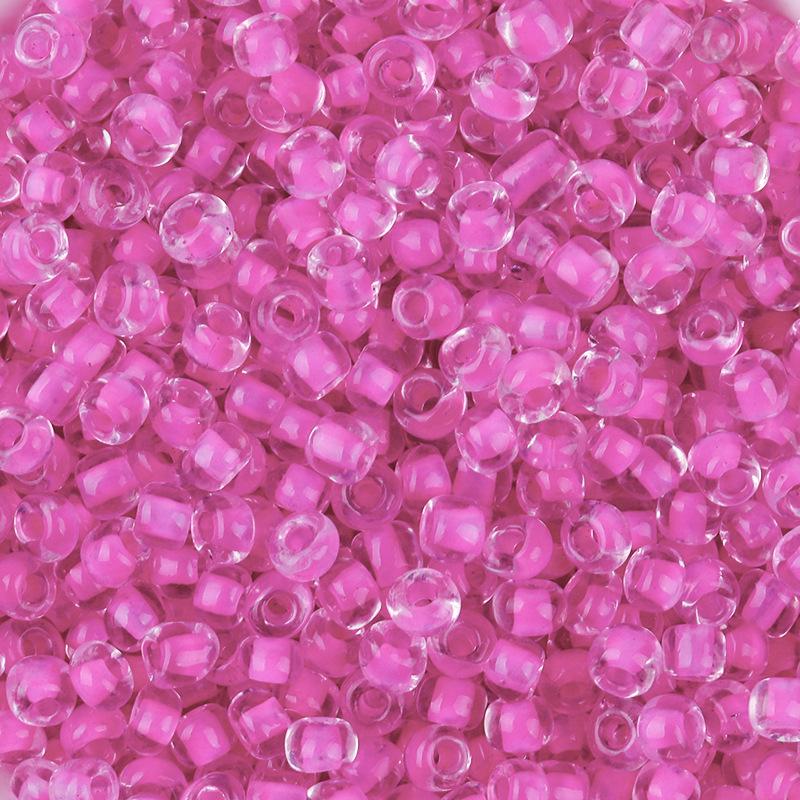 4mm Transparent Dyed Core Glass Seed Beads for DIY Bracelets, 450g Bag