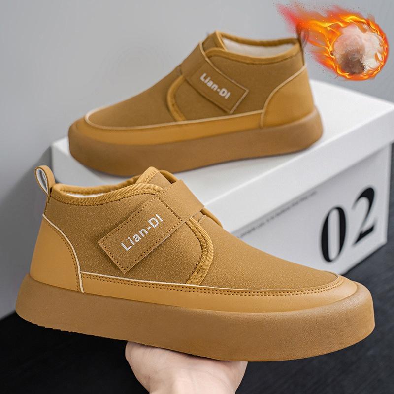 Winter Men's Mid-Calf Thermal Snow Boots Plush Lined Casual Shoes Comfortable Slip Resistant Warm Ankle Boots for Cold Weather