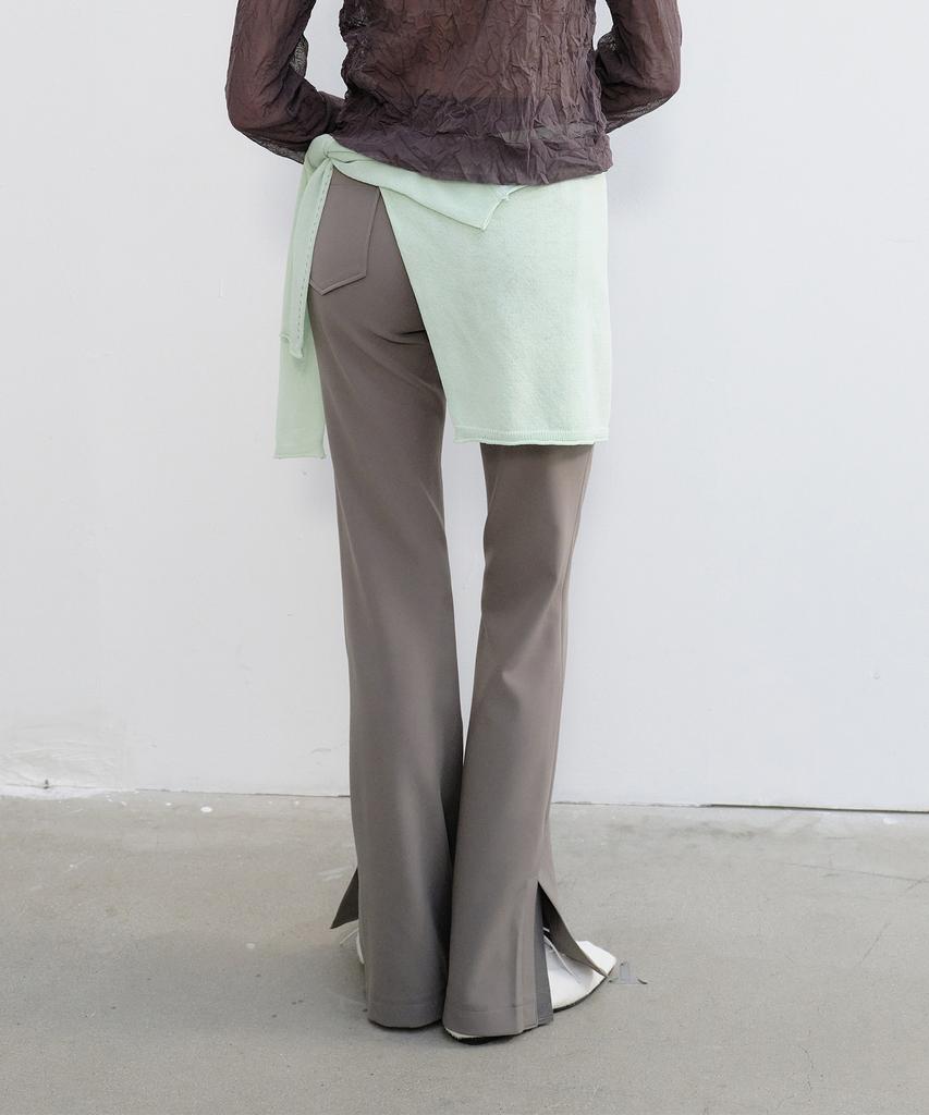 Yunse Sleek Flare Pants (Khaki Brown)